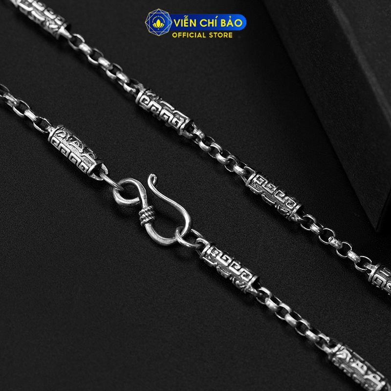 Dây chuyền bạc nam Lục Tự Chân Ngôn nhỏ bạc Thái 925 thời trang phụ kiện trang sức Viễn Chí Bảo D100046