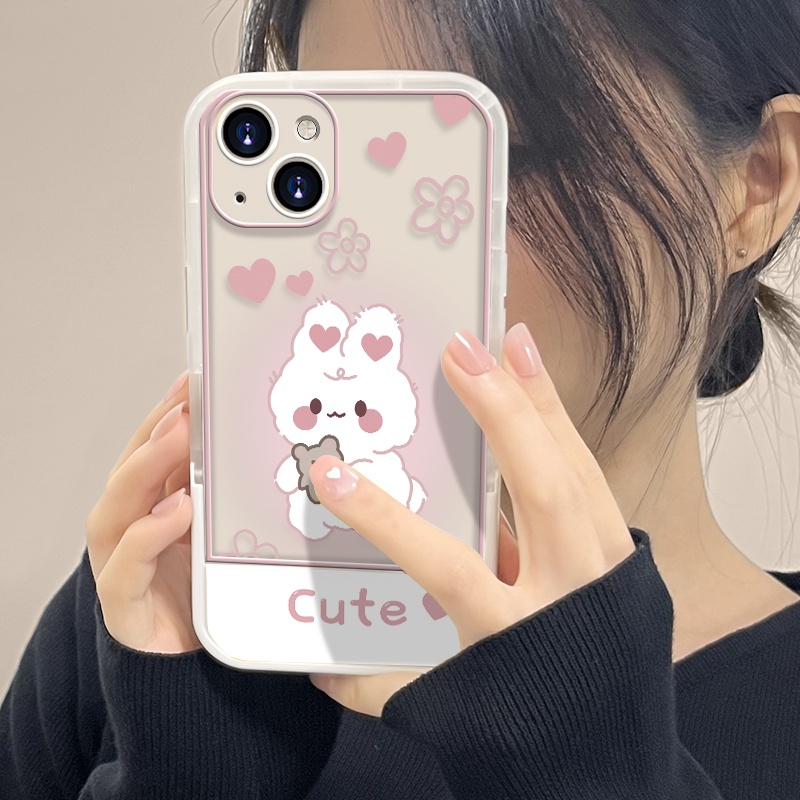 Ốp Điện Thoại Họa Tiết Hoạt Hình Chú Gấu / Thỏ Hồng Cho IPhone 12 13 11 Pro 8 7 6 6S Plus XS MAX X XR SE 2020