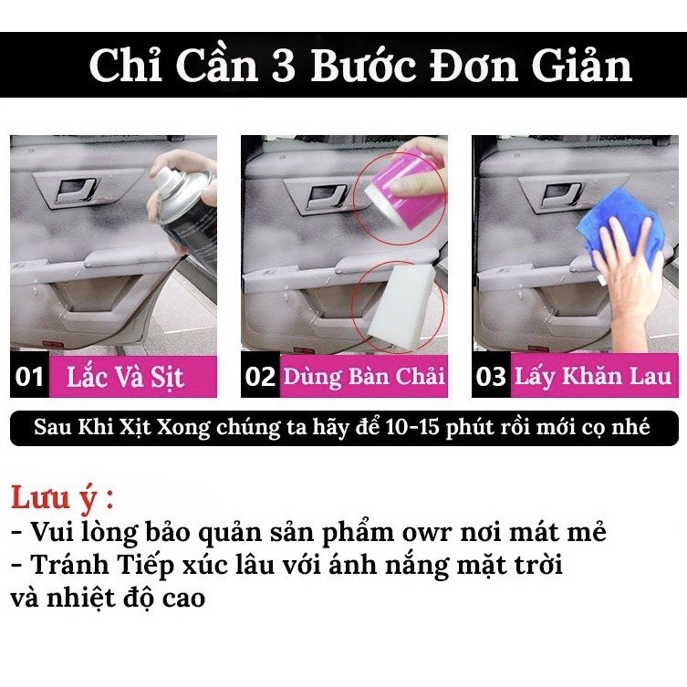 Chai Xịt Bọt Vệ Sinh Nội Thất Ô Tô Xe Hơi Đa Năng