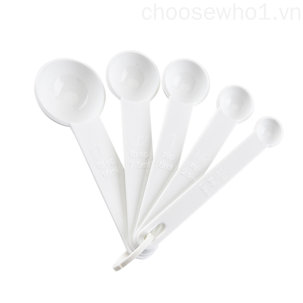 Bộ 5 muỗng đo lường gia vị làm bánh bằng nhựa tiện dụng DIY