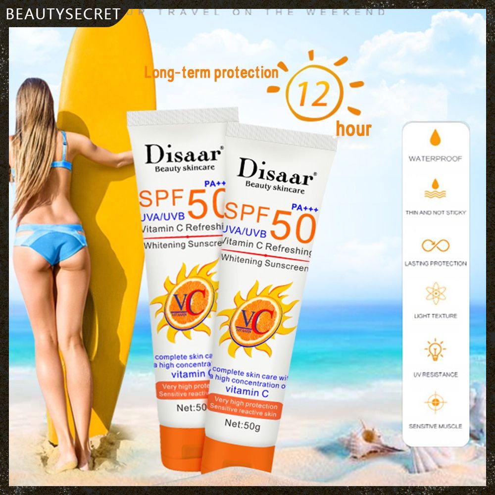 Disaar Intensive UV Sun Block Cream / Collagen Sunscreen / Natural Moist Sun CreamSPF 50+/60+ Facial Body Sunscreen Whitening Sunblock Cream Oil-Control Moisturizing Multi-effect Skin Cream -beauty