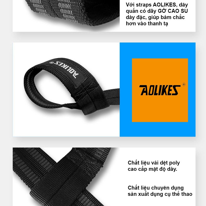 Straps Aolikes móc Hỗ trợ các bài tập kéo trong gym cực hiệu quả