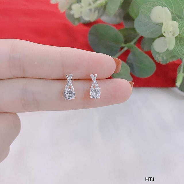 KHUYÊN TAI BẠC ĐÍNH ĐÁ NHỎ XINH - TRANG SỨC BẠC