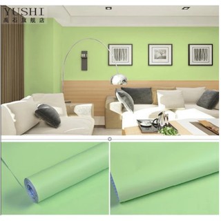 Decal giấy dán tường màu xanh lá bề mặt nhám khổ 45cm keo sẵn