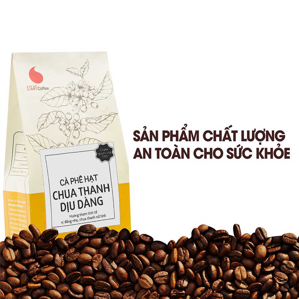 [Mã BMBAU50 giảm 7% đơn 99K] Cà phê hạt nguyên chất 100% - Chua thanh dịu dàng - Light Coffee Gói 500g