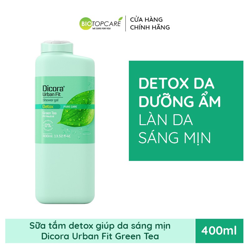 Sữa Tắm Detox Dicora Urban Fit Pure Care Green Tea Trà Xanh 400ml - TN078