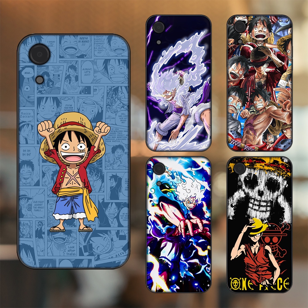 Ốp lưng Samsung A03 Core viền đen in hình Luffy One Piece