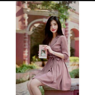 Đầm xoè cổ vét mã 002