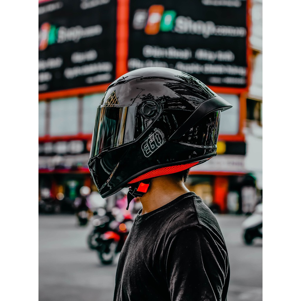 Fullface EGO E7 đen bóng -X135SHOP
