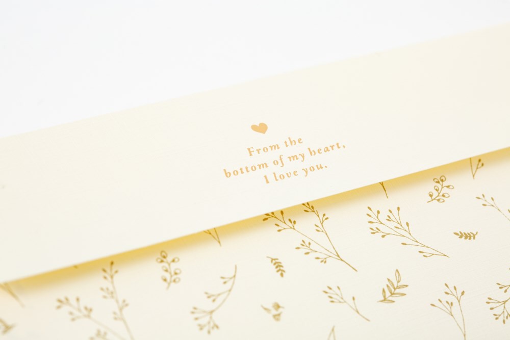 Set 4 Phong Bì ARTBOX Hàn Quốc Màu Ngà Họa Tiết Lá Vàng