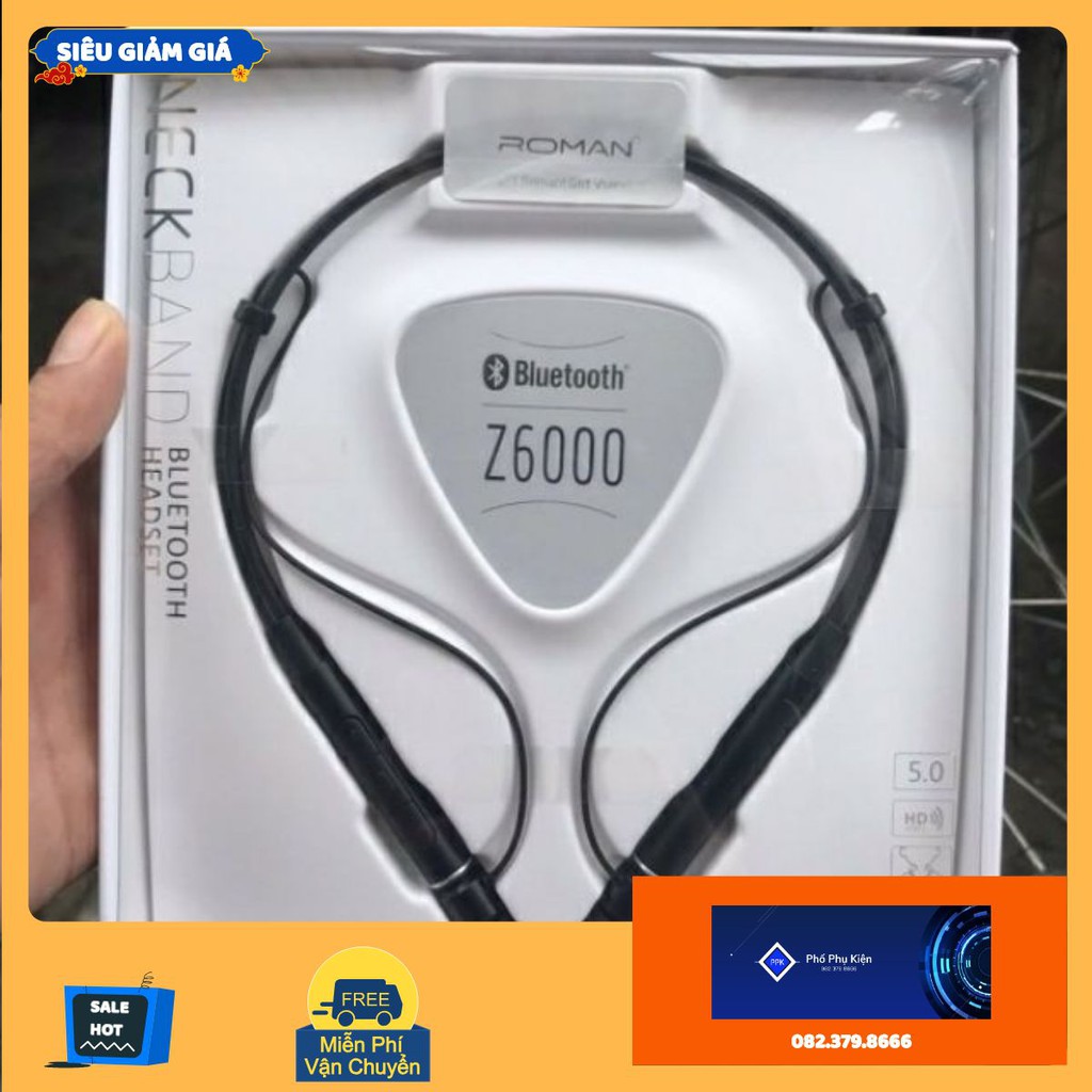 Tai nghe Bluetooth Z6000 chính hãng Roman bảo hành 3 tháng /OP12