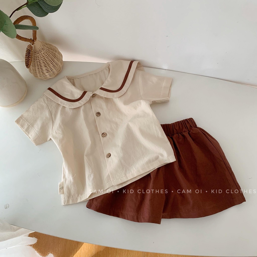 Set áo thủy thủ + quần nâu