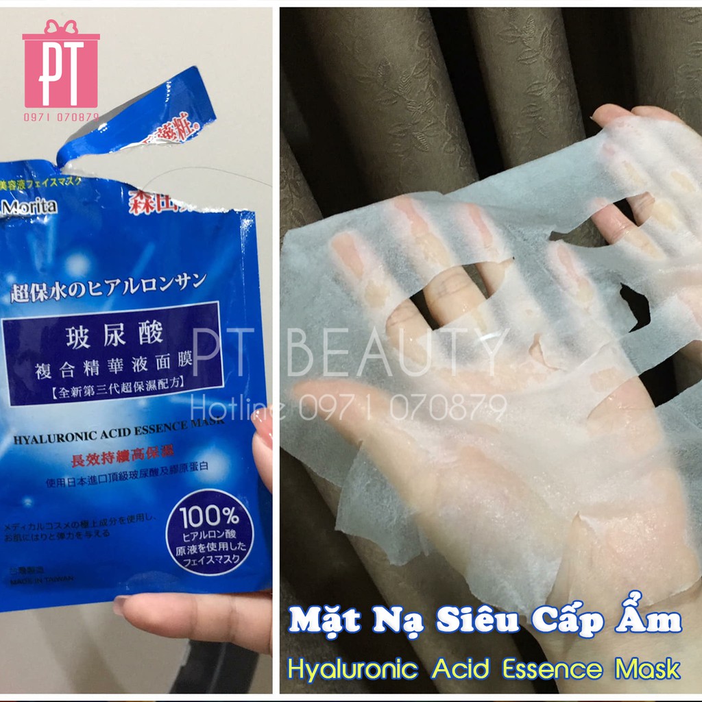 (Date T8/2022) LẺ 1 MIẾNG Mặt nạ siêu cấp ẩm Dr.Morita Hyaluronic Acid Essence Mask