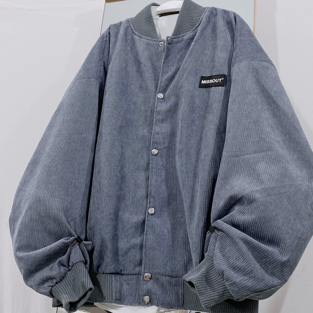 Áo khoác nam nữ - Bomber jacket YAYSHOP chất liệu nhung gân dày dặn form rộng rãi MISSOUT
