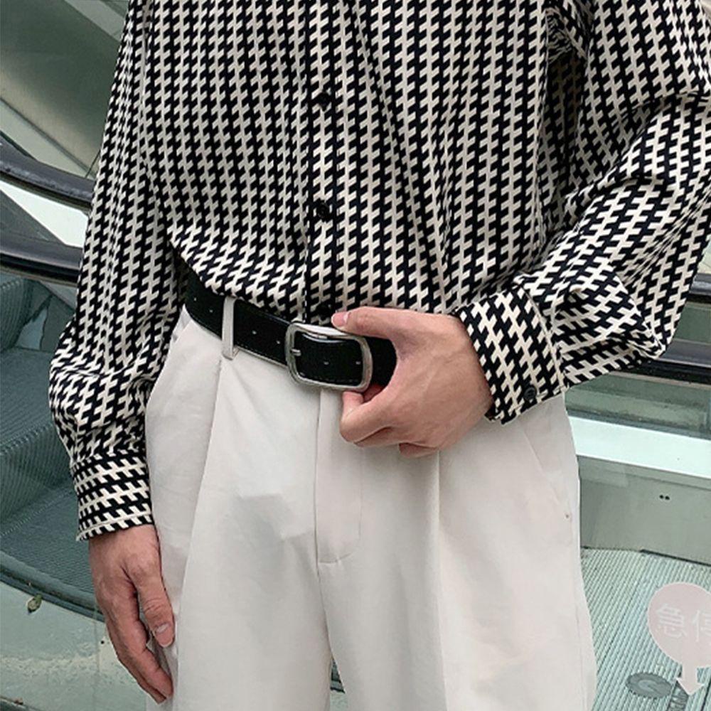 Thắt Lưng Da PU Khóa Kim Loại Điều Chỉnh Được VANES1 Thời Trang Cho Nam