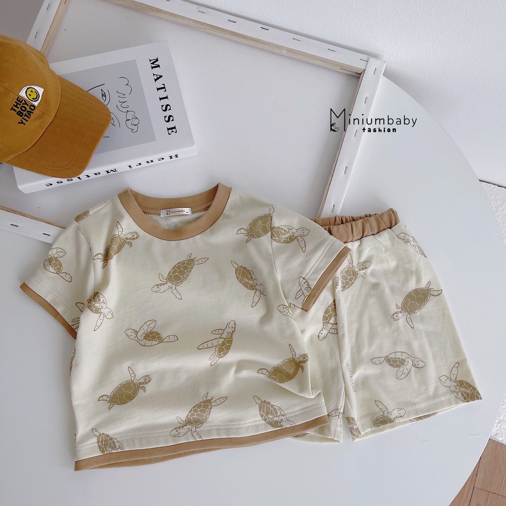 [MINIUMBABY] Đồ Bộ Cộc Tay Kẻ Nắp Túi Cho Bé Trai Hàng thiết kế cao cấp