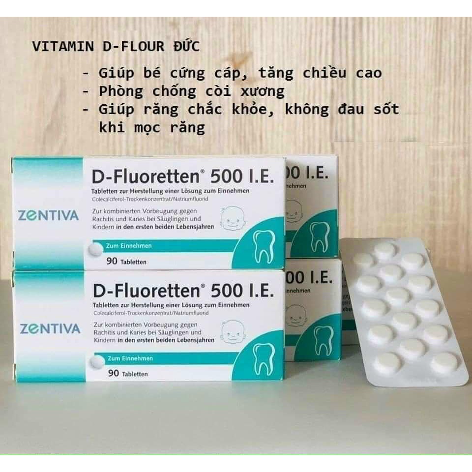 Vitamin D Fluoretten 500 I.E Của Đức Dạng Viên Hộp 90 Viên | Minizon Kids