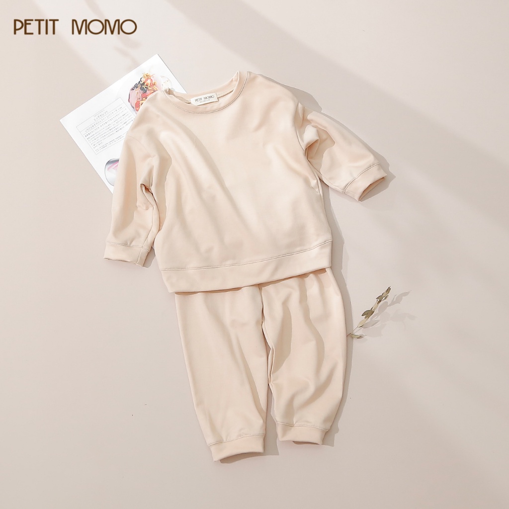 Bộ Quần Áo Nỉ Cho Bé PETIT MOMO Chất Vải Da Cá Dày Dặn Ấm Ấp Phong Cách Hàn Quốc H165