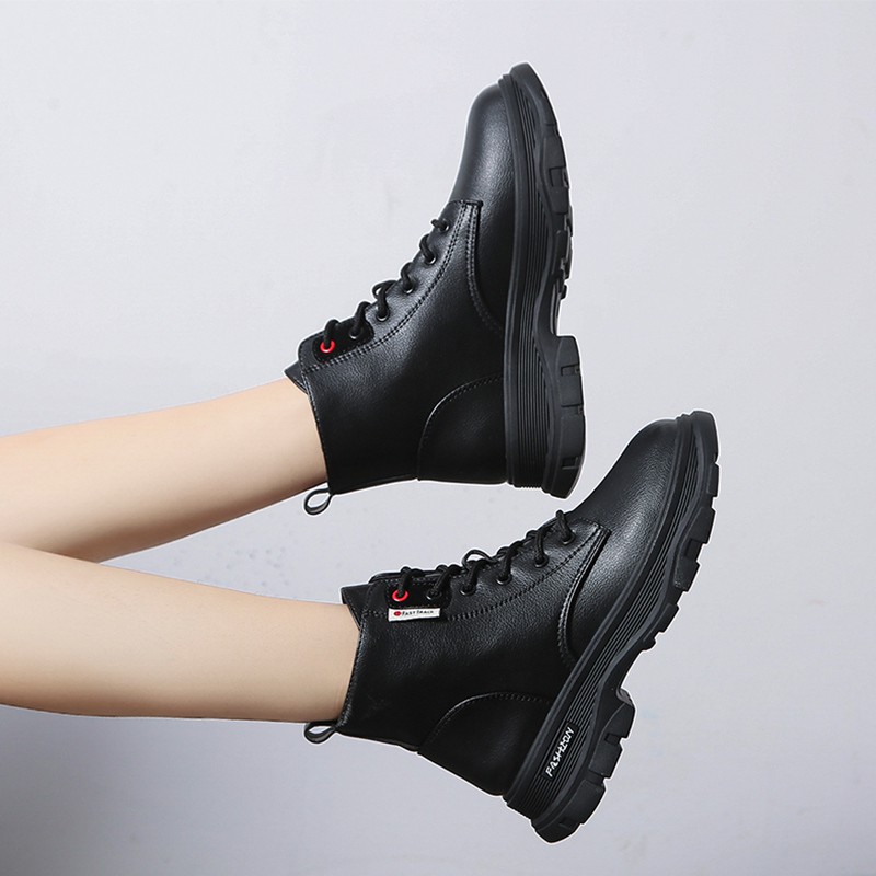 Boot Nữ Da Cao Cổ Cột Dây Phong Cách Thời Trang Hàn Quốc MBS352 - Seun shoes | BigBuy360 - bigbuy360.vn
