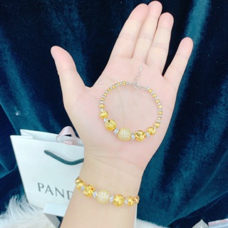 Vòng bi 2 màu -mạ bạch kim+vàng
