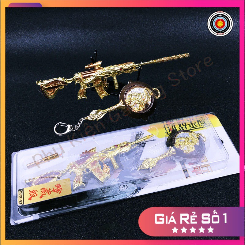 Mô Hình PUBG Combo M416 Và Chảo Skin Rồng - Model PUBG skin Dragon Gold chất liệu hợp kim cao cấp - TẶNG GIÁ ĐỠ MÔ HÌNH