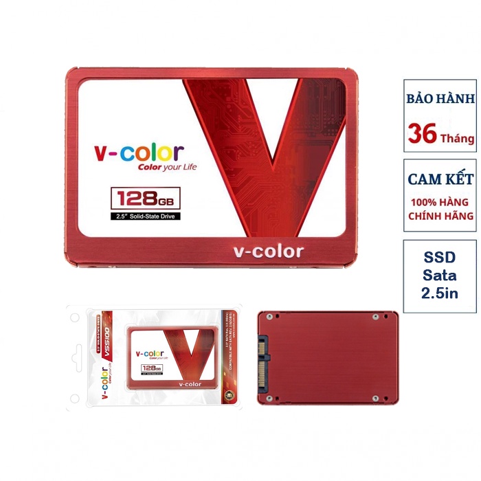 [Mã BMBAU300 giảm 10% đơn 499K] Ổ cứng SSD V-color 128Gb Sata (VSS100-128GB-RD)