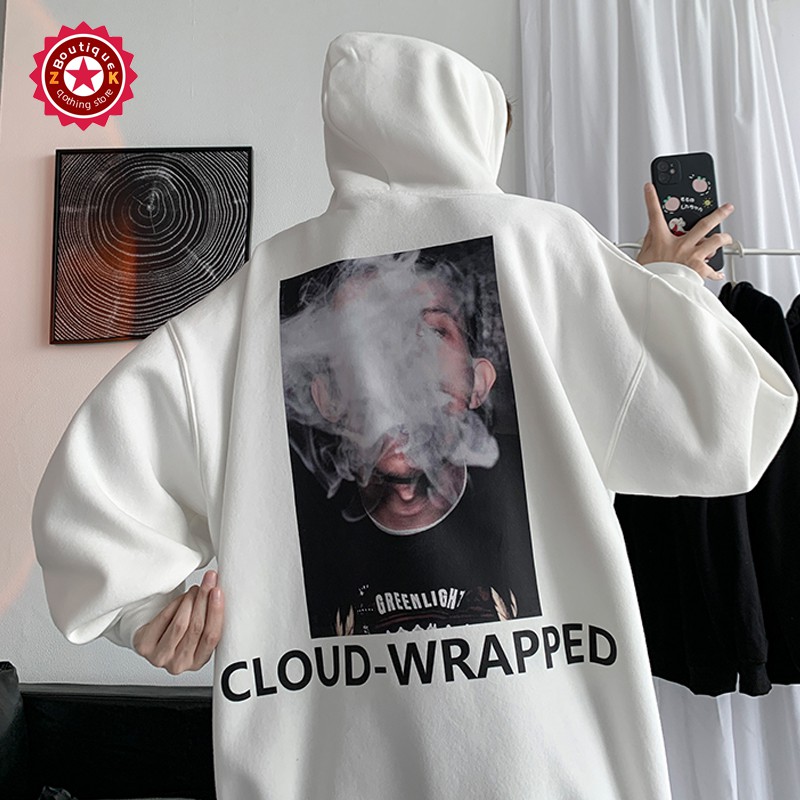Áo hoodie cotton dáng rộng in họa tiết thời trang đường phố sành điệu cho nam size M-5XL