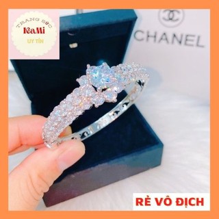 Vòng tay full đá💎𝑭𝑹𝑬𝑬𝑺𝑯𝑰𝑷 💎LẮc tay nữ hột cao mạ bạch kim Italy