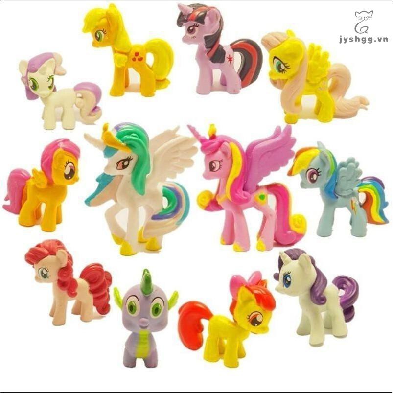 Bộ 12 Topper Trang Trí Bánh Kem Hình Con Ngựa Pony