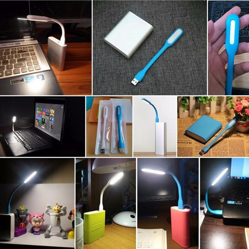 Set 2 Đèn Led Silica Gel Usb Mini Linh Hoạt Nhiều Màu Thời Trang Cho Laptop / Notebook