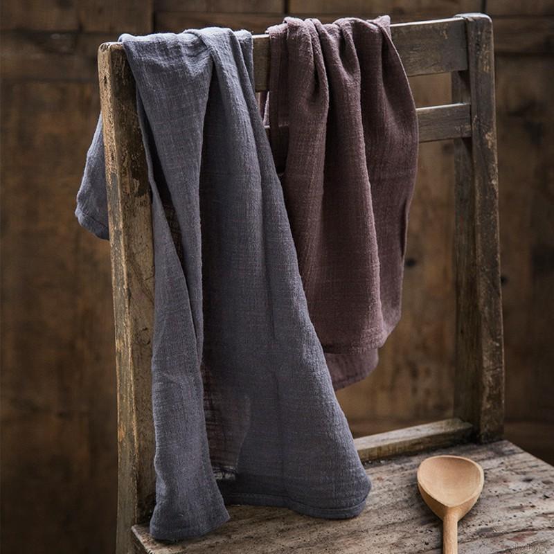 Khăn trải bàn cotton linen hình chữ nhật màu trơn cao cấp