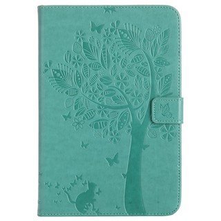 Bao da dập nổi họa tiết cây và mèo cho iPad Mini 4