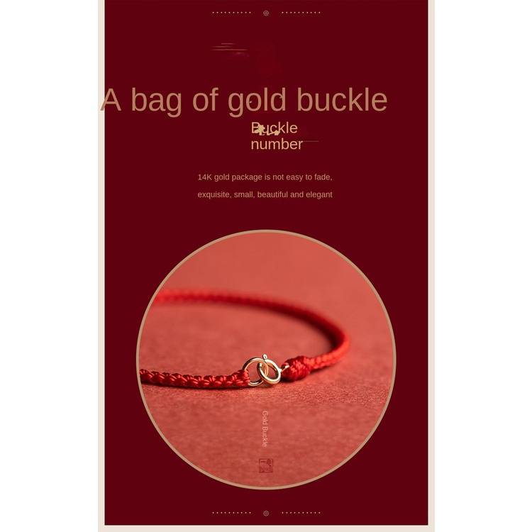 Vòng Tay Đỏ May Mắn Dây Đỏ Siêu Mỏng 14k Có Khóa Cài Cho Nữ