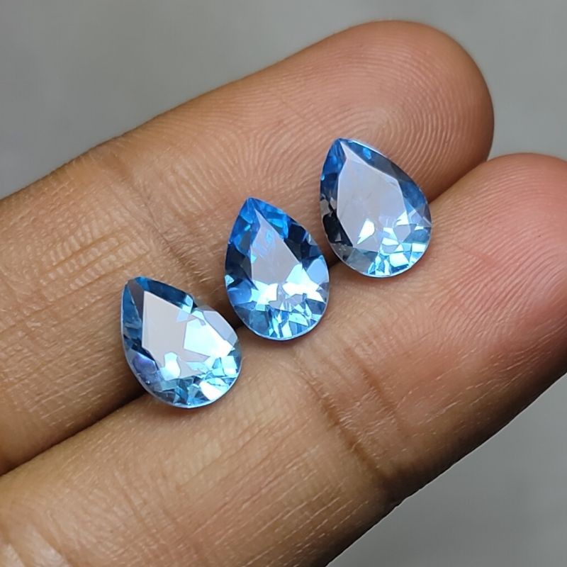 Đá Topaz Tự Nhiên Màu Xanh Dương 10x7 X 4mm Drops