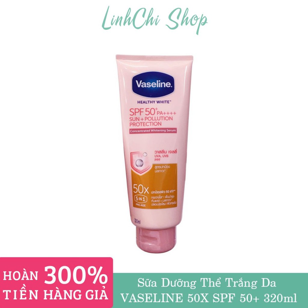 Sữa dưỡng thể trắng da Vaseline Healthy White Thailand 50X SPF 50+ PA++++ 320ml