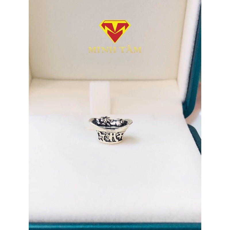 Charm tỳ hưu bạc ngự trên đĩnh tiền, Charm tỳ hưu đĩnh tiền bạc thái S925-Minh Tâm Jewelry
