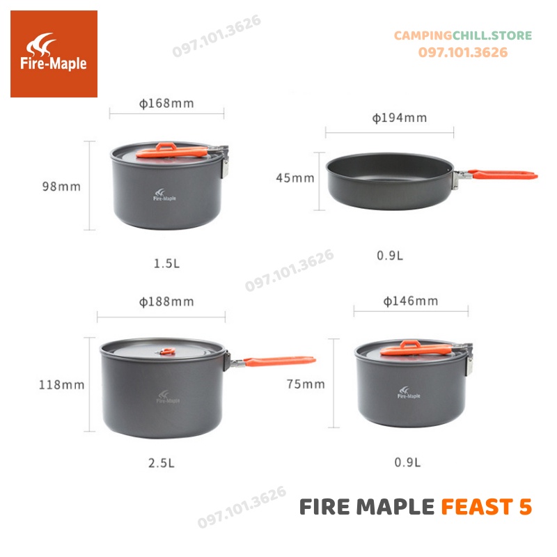 [QUÀ TẶNG] BỘ NỒI NẤU ĂN DÃ NGOẠI, CẮM TRẠI FIRE MAPLE FEAST 4 | BigBuy360 - bigbuy360.vn