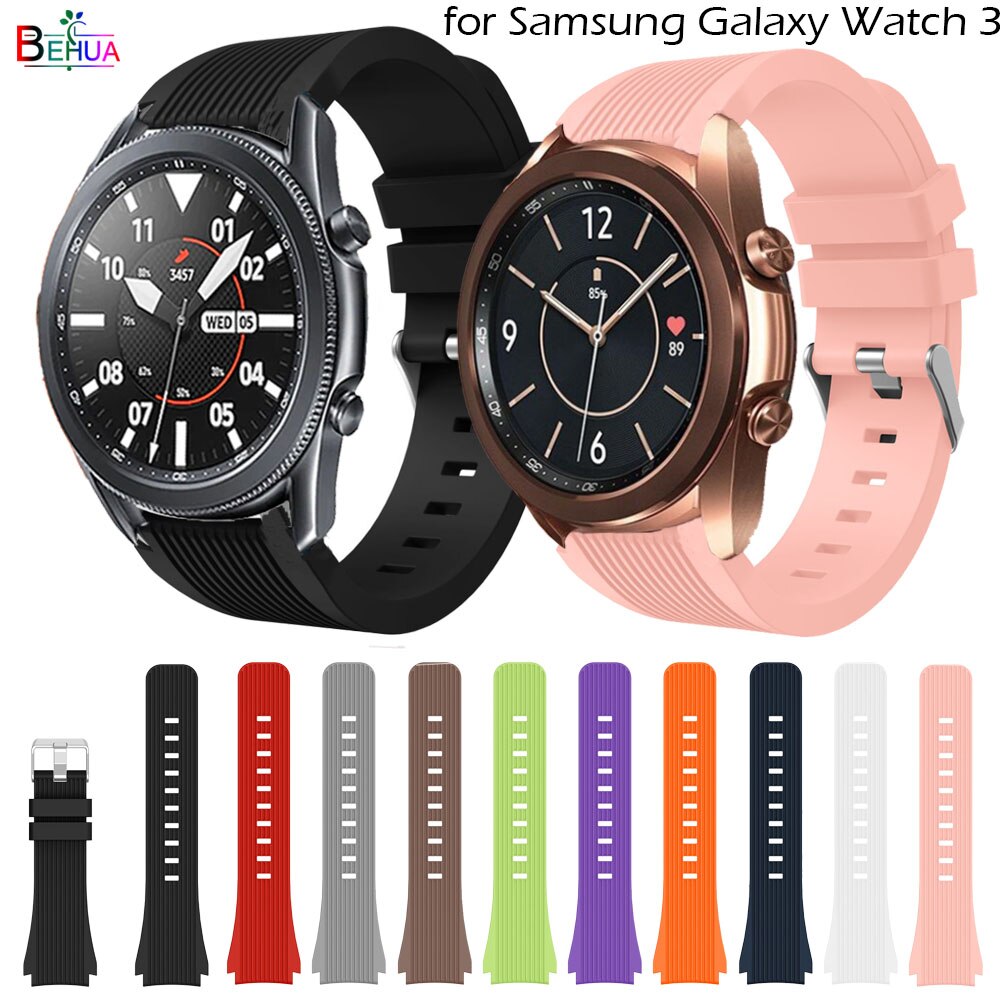 Dây silicon cao cấp thay thế cho đồng hồ thông minh Samsung Galaxy Watch 3 45mm 41mm 22mm 20mm