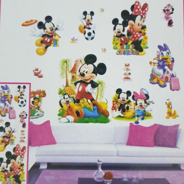 Decal dán tường cho bé 3D mickey