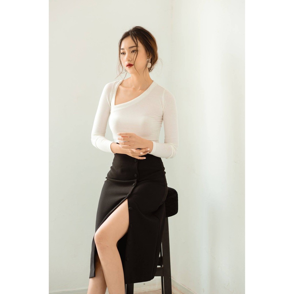 NARCOTICS-VERONA- Chân váy dài đóng cúc.