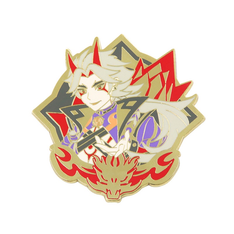 Ghim Cài Áo Kim Loại Tráng Men Hình Anime Genshin Game Xiao