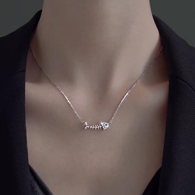 Dây chuyền nữ hình xương cá MAINOMI mã kèm quà tặng độc đáo mới lạ, thiết kế xinh xắn