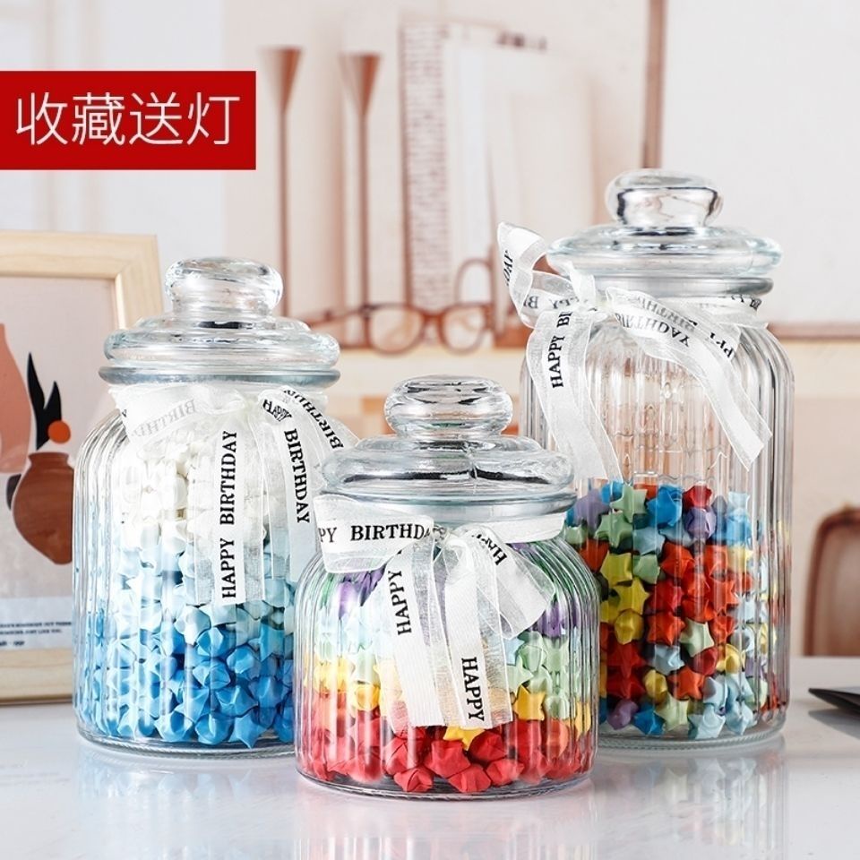 Lọ Điều Ước Ngôi Sao May Mắn Dạng Gập Trong Suốt Kích Thước Lớn Màu Trong Suốt Dùng Làm Quà Tặng 9 Tháng Hai