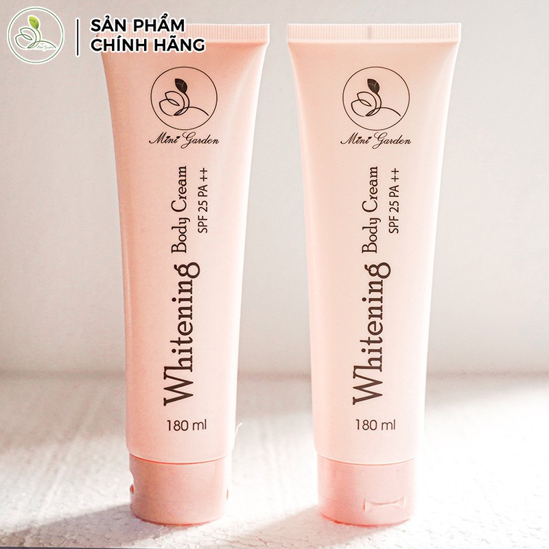 Kem Body Men Bia MINIGARDEN 180ml Whitening Body Cream SPF25 PA++ Dạng Tuýp giúp dưỡng da, chống nắng
