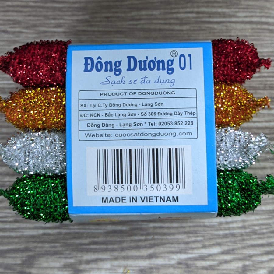 Miếng cước rửa chén kim tuyến Đông Dương, 1 LỐC 4 CÁI, Sạch sẽ, Đa dụng