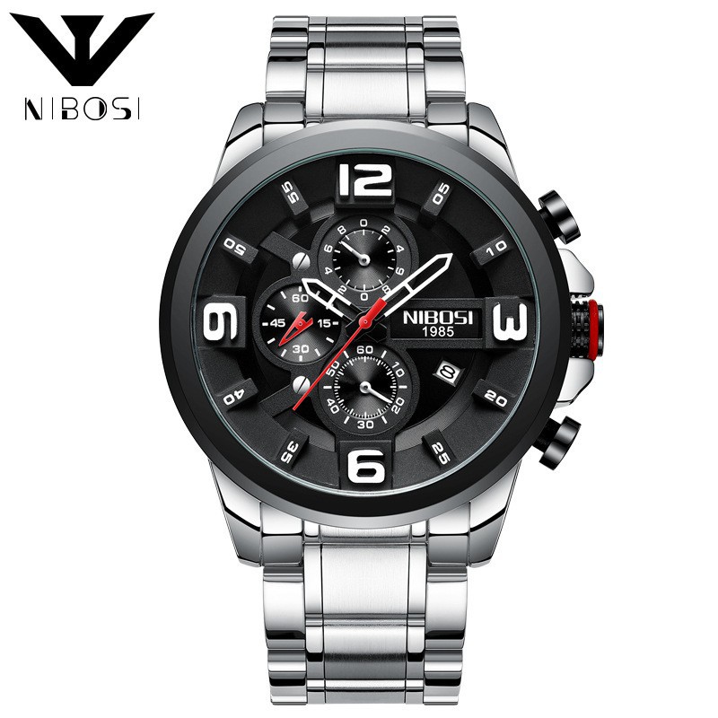 [ xả kho ] Đồng hồ nam Nibosi 2336 dây thép hàng chính hãng cao cấp