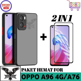 Ốp Lưng Điện Thoại Kèm Kính Cường Lực 2 Trong 1 Dành Cho OPPO A96 A76 4G