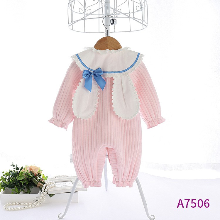 Áo liền quần tay dài chất liệu Cotton thời trang thu đông cho bé sơ sinh