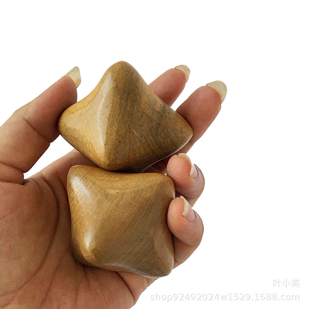 Dụng cụ ấn huyệt lòng bàn tay hình lục giác bằng gỗ thơm giảm tê bì tay, dụng cụ massage tay | Mỹ nghệ phương chi