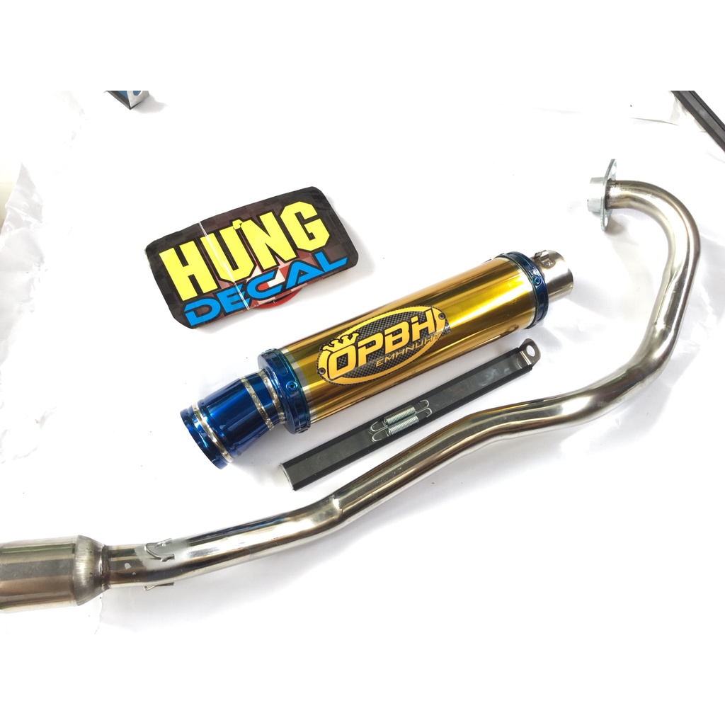 Bộ pô OBPH VÀNG FULL CỔ INOX THẲNG WAVE, SI, CUP, DREAM, EXCITER, WINER, SONIC, RAIDER FI, SATRIA, GSX